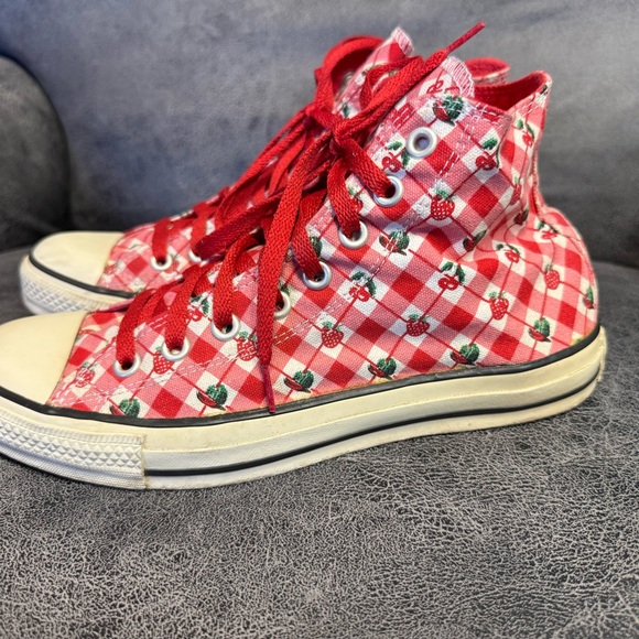 Converse ASO Luna Lovegood Strawberry Cherry Hi Top Sneakers - Picture 3 of 11